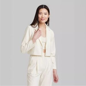 Wild Fable Off-White Cropped Blazer